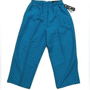 KIM ROGERS Capri’s Women’s SZ 8 Turquoise Dots Comfort Waist Stretch Elasticized
